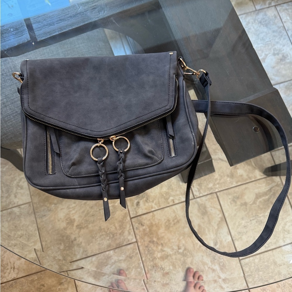 Target Black Crossbody hobo 90s Bag with Gold Details